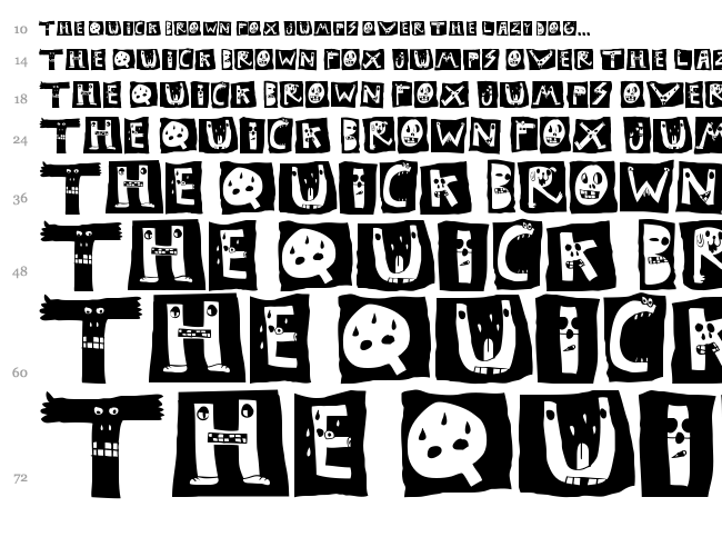 LSD Junior font waterfall